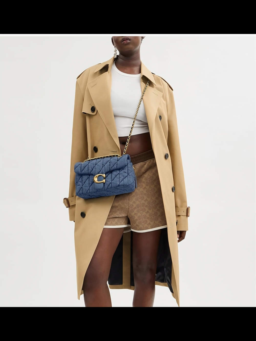 Coach  Tabby 26 Quilted Denim Crossbody with Gold Chain - Picture 2 of 7